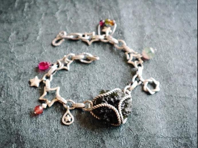 捷克陨石纯银手链