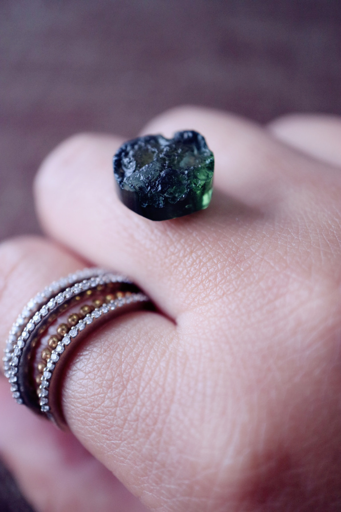 捷克陨石-戒指吊坠两用