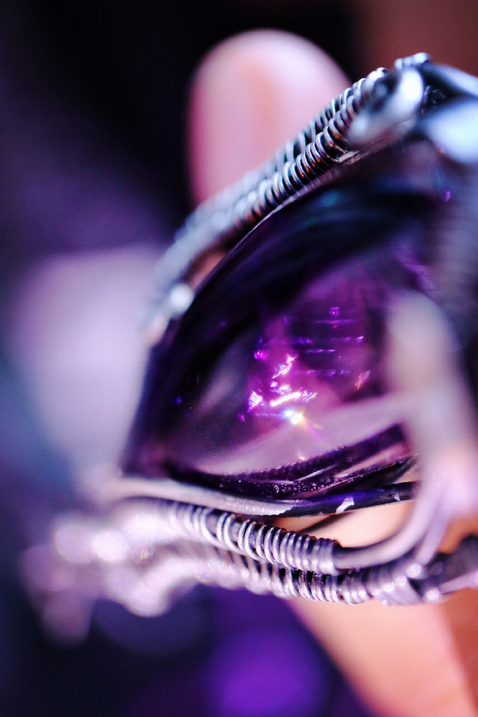 【紫发晶|纯银纯手工设计】对应三眼轮，增强灵感-菩心晶舍
