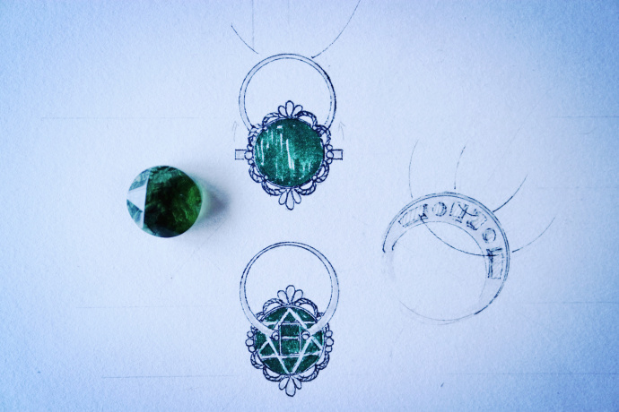 捷克陨石-戒指吊坠两用