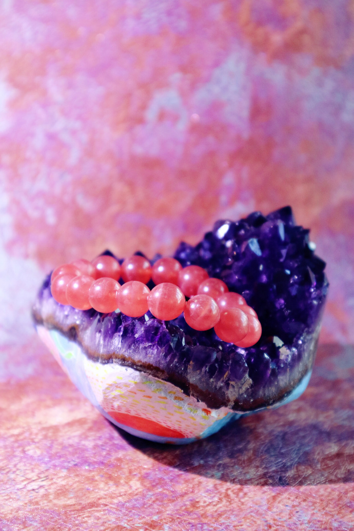 红纹石、紫晶簇