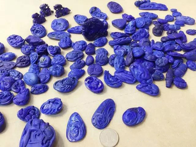 菩心晶舍老矿青金石吊坠