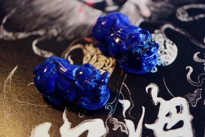 菩心晶舍老矿青金石吊坠