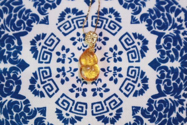 【黄水晶】一件葫芦一件福豆，寓意吉祥，雕工精致-菩心晶舍