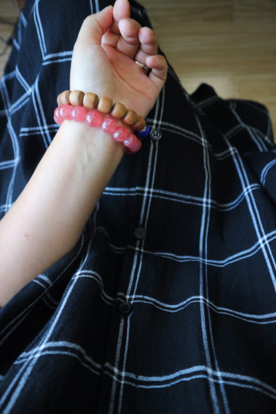 【老山檀|青金石|红纹石】老山檀配上冰种的红纹石和老矿青金石,婉约中散发淡淡古典的香气-菩心晶舍