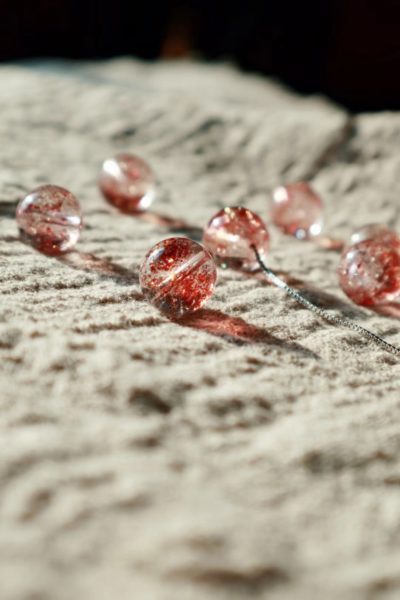【金草莓晶】 极简的金草莓晶（招财招贵人）锁骨链-菩心晶舍