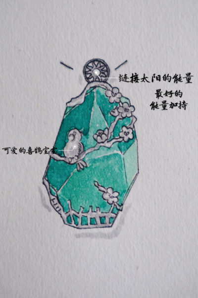 萤石胎毛设计 一枚龙凤胎宝宝的胎毛设计-菩心晶舍