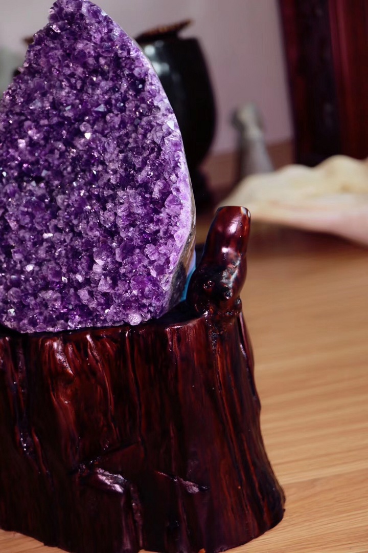 【原矿紫晶簇】十斤的大晶簇，紫气东来高频高能-菩心晶舍