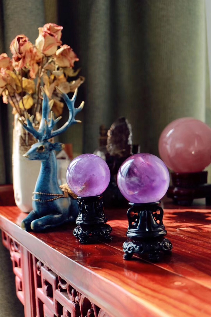 【紫晶球】淡淡的薰衣草紫很应景～～-菩心晶舍