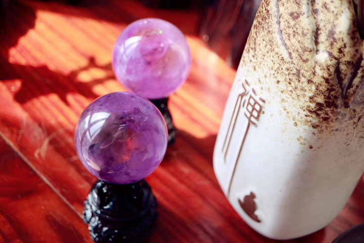 【紫晶球】淡淡的薰衣草紫很应景～～-菩心晶舍