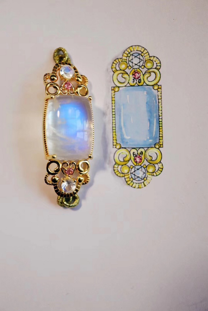 黑发晶​&月光石