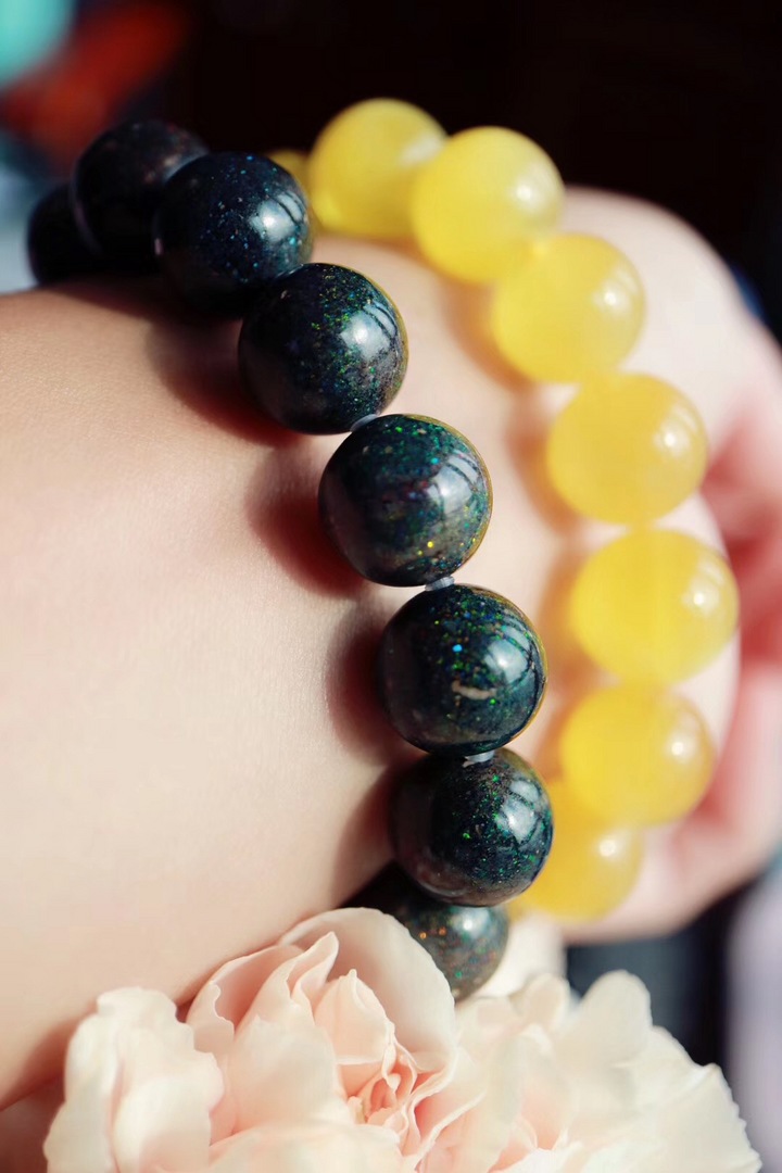 极品欧泊13.5mm 【极品欧泊13.5mm】色彩斑斓,浑然一体,美得目眩神迷-菩心晶舍