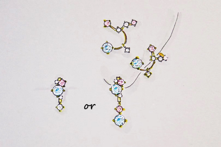 月光石碧玺耳钉