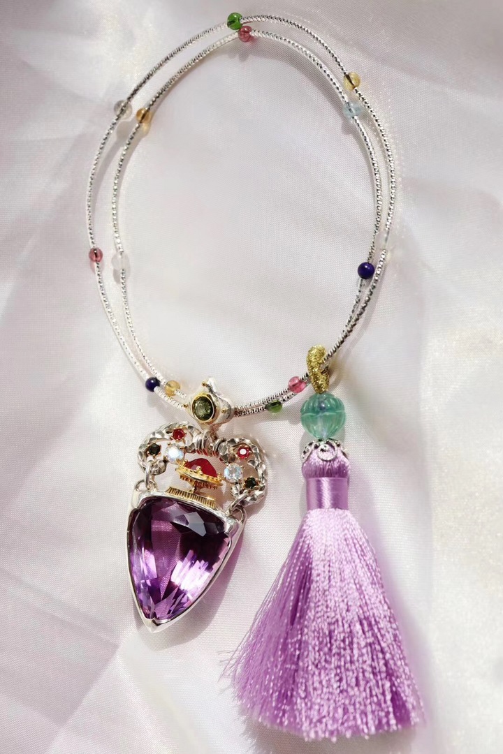 【复古香​水瓶&紫晶、碧玺】如艺术​品一样的物件-菩心晶舍
