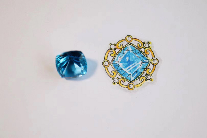 托帕石胸针&客订