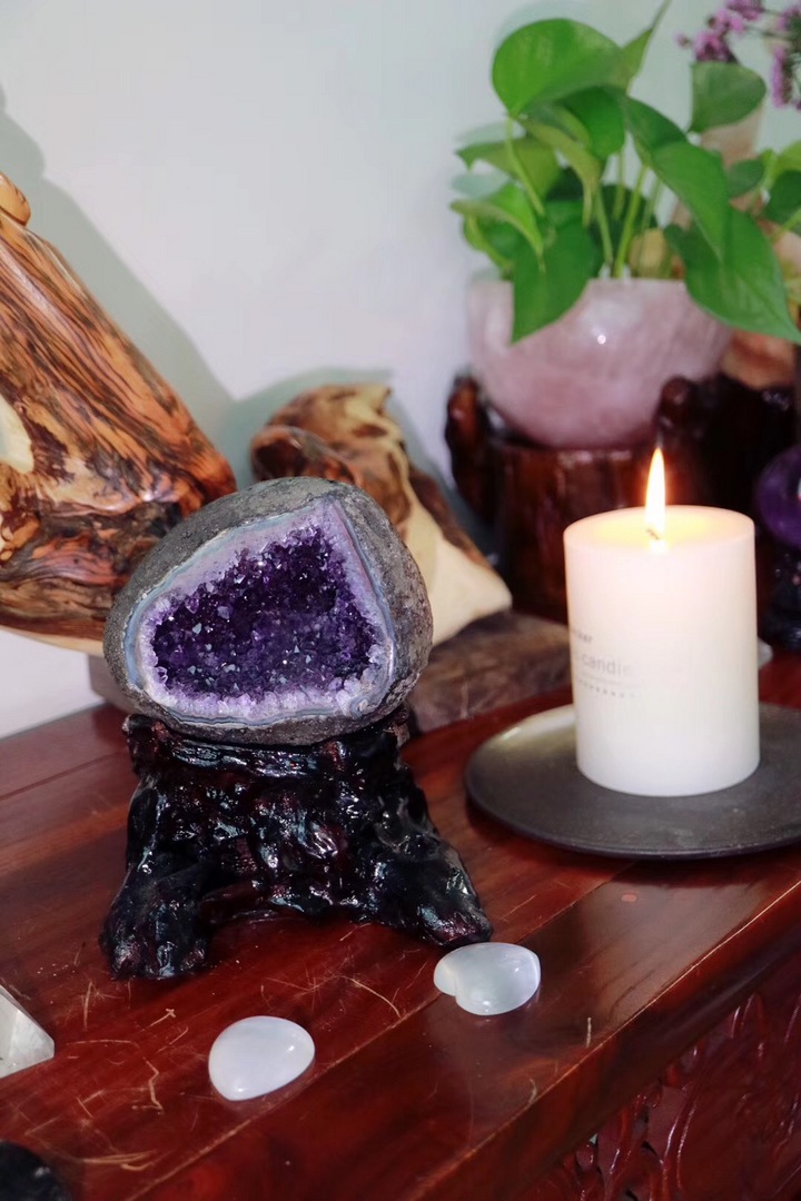 【乌拉​圭​紫‎晶​洞】一只‎嫩​嫩‎的‎“小​寿桃‎”，福​运‎长​寿​-菩心晶舍