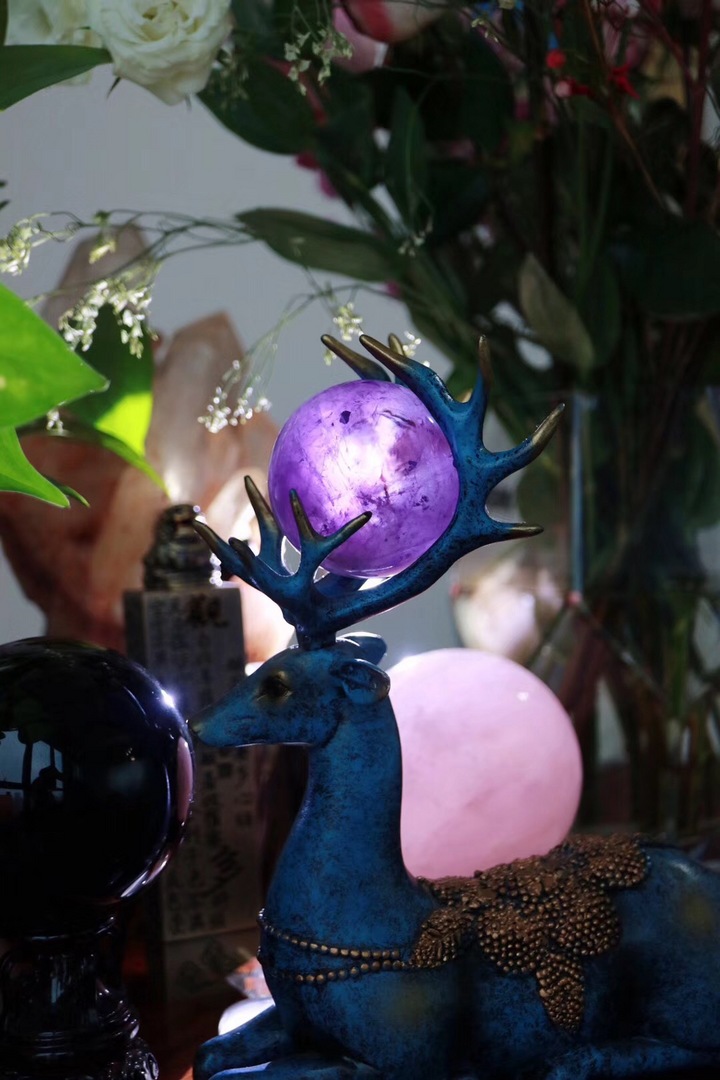 【紫晶球】一鹿有你，倾世温柔！-菩心晶舍