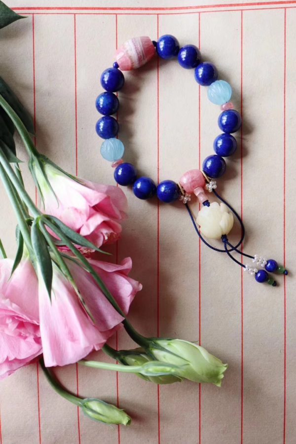 十八子手持怎么配?原来青金石做成十八子手持这么美!-菩心晶舍