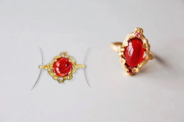 这一枚火欧泊戒指,代表“自然”而然的灵感-菩心晶舍