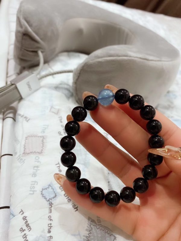 【客户返图】海纹石白水晶、黑曜石、海蓝宝,让你遇见最美最真的自己-菩心晶舍