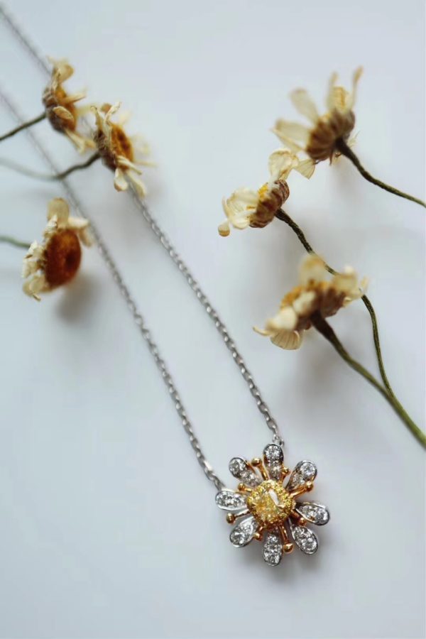 菩心今夏王炸小雏菊黄钻锁骨链来啦!-菩心晶舍