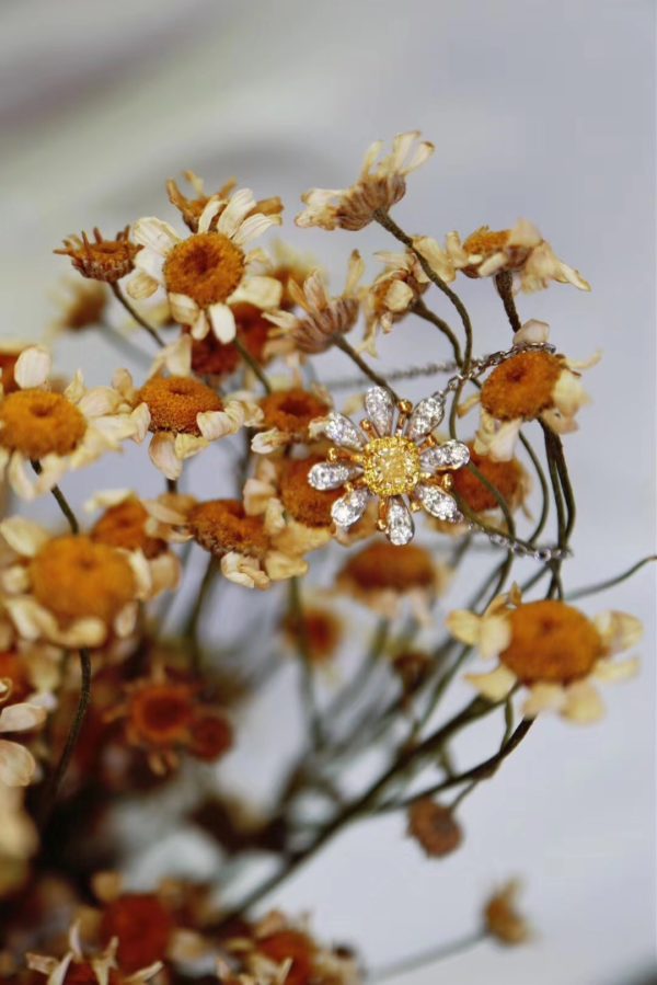 菩心今夏王炸小雏菊黄钻锁骨链来啦!-菩心晶舍