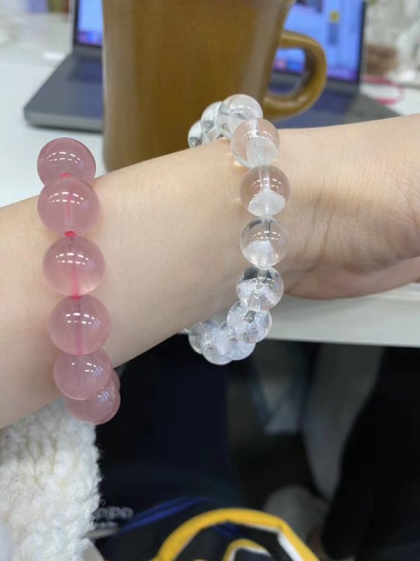 【客户返图】菩心家的白幽灵金字塔配上粉晶,赞爆了!-菩心晶舍