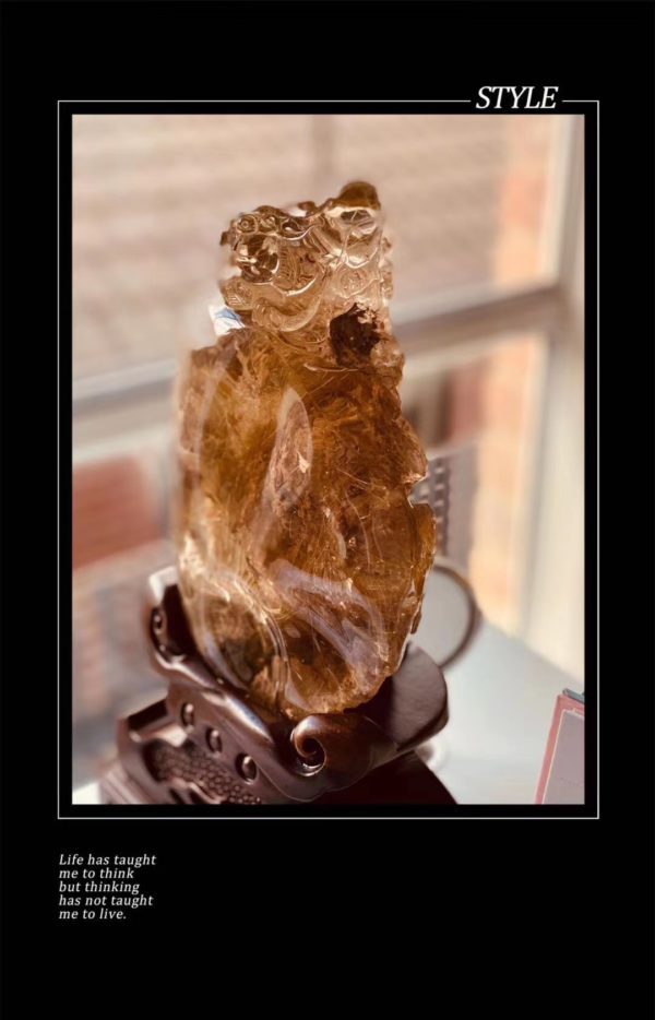 【客户返图】澳洲宝宝收到菩心的发晶大摆件、太阳石宇航员-菩心晶舍