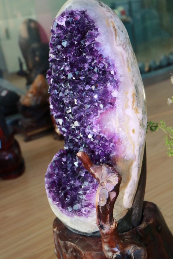 极品乌拉圭紫晶簇,难得孤品,谁见谁爱快收!-菩心晶舍