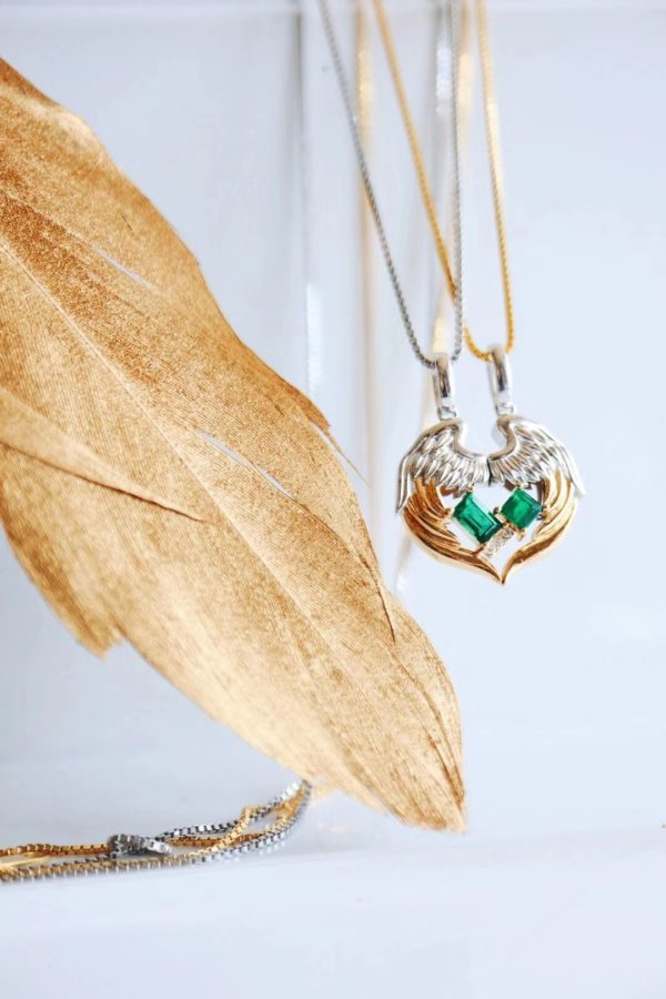 祖母绿天使之翼情侣款,小惊喜给她!-菩心晶舍