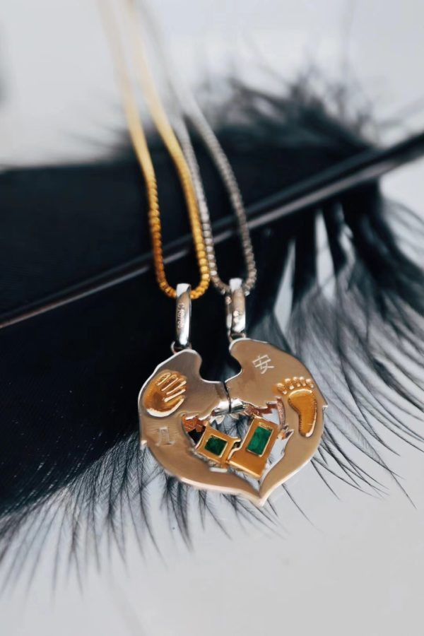 祖母绿天使之翼情侣款,小惊喜给她!-菩心晶舍