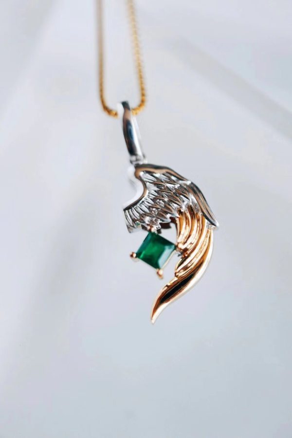 祖母绿天使之翼情侣款,小惊喜给她!-菩心晶舍