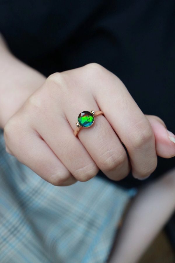 最美斑彩石狮子座戒指出炉!-菩心晶舍