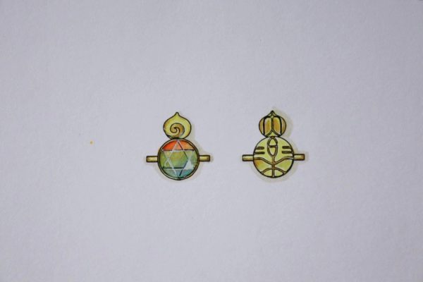 两只小可爱，斑彩石葫芦和斑彩石太阳花花，吉祥之物-菩心晶舍