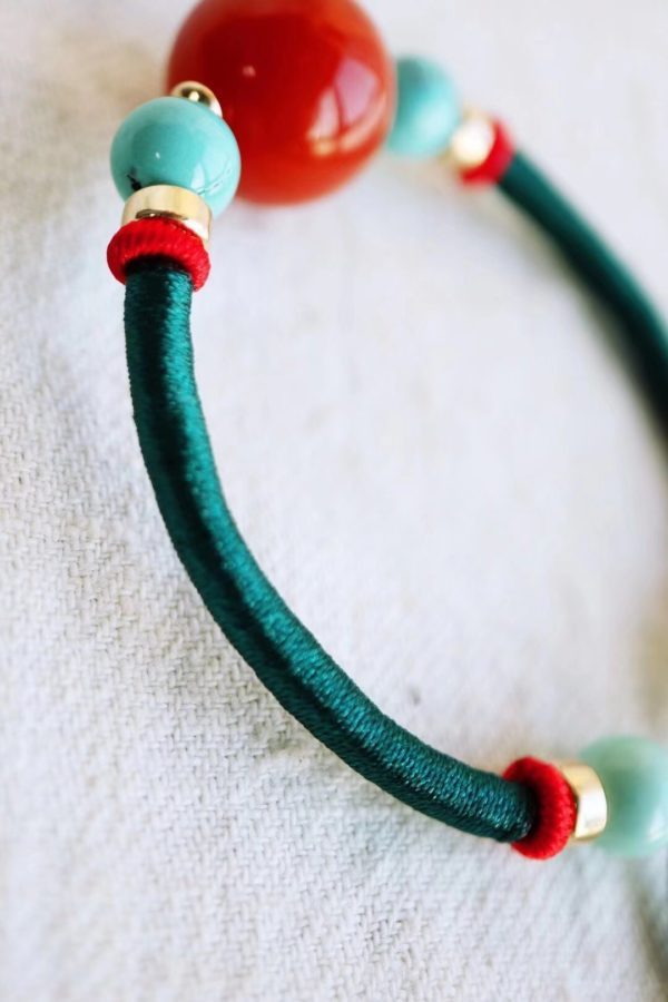 非常轻奢的南红玛瑙&绿松石手绳，也太美了吧-菩心晶舍