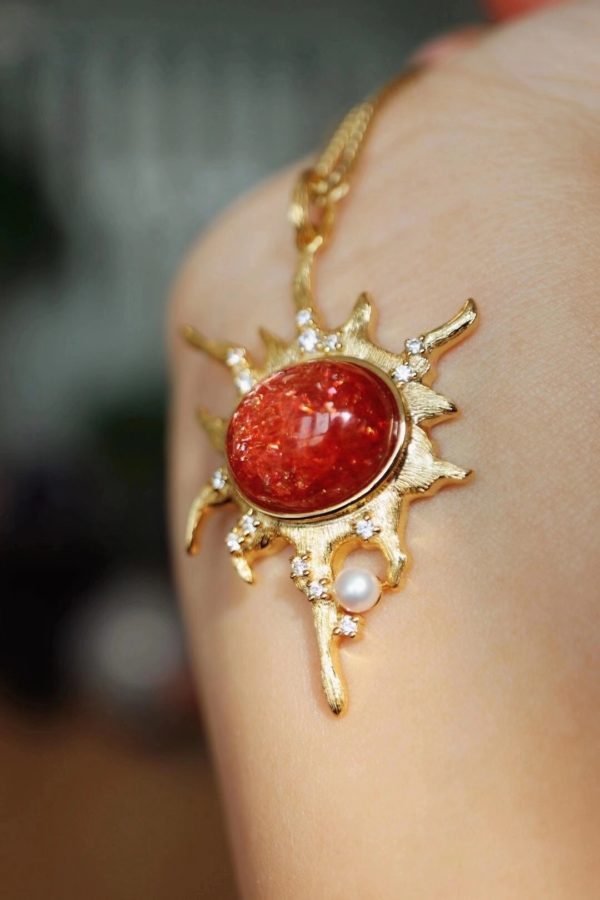 太阳石项链,细节精细到无可挑剔,就如太阳一般美好-菩心晶舍