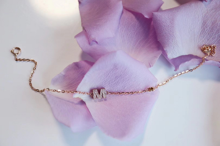 【菩心-18k金字母链&碧玺颜色可选】