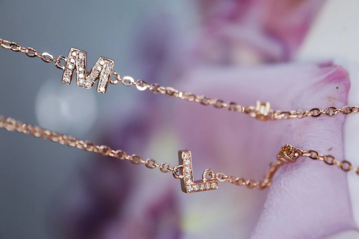 【菩心-18k金字母链&碧玺颜色可选】