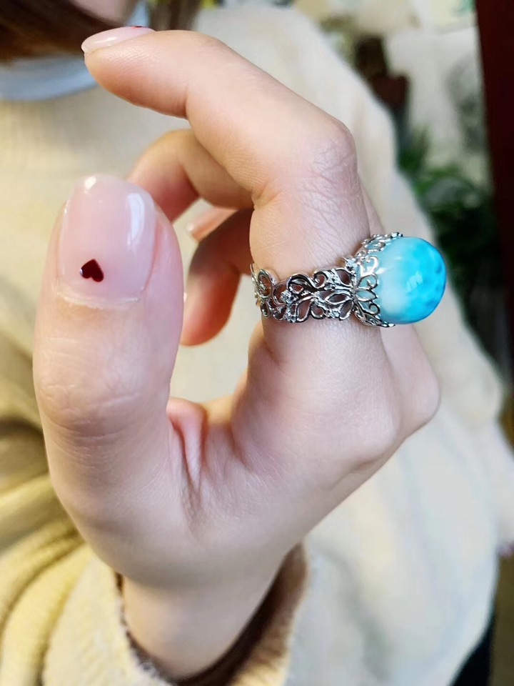 【海纹石】戴上这婚纱般浪漫的海纹戒-菩心晶舍