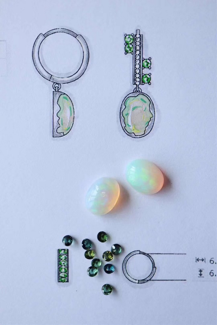 绿碧玺和欧泊石