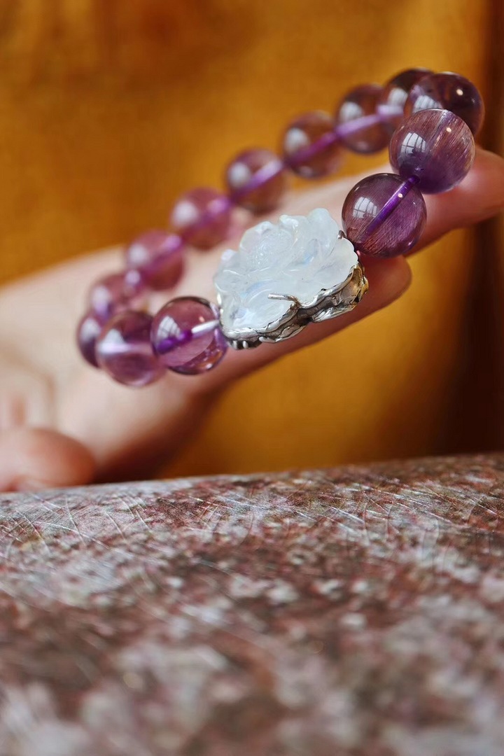 紫发晶、月光石