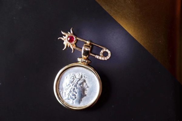 菩心出品:古币红宝石吊坠胸针两用款,复古的调调,爱极了-菩心晶舍