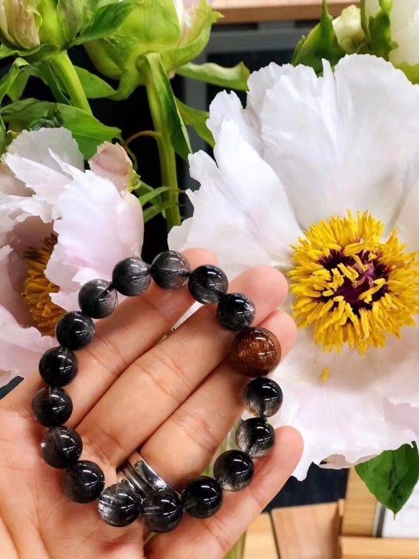 【客户返图】黑发晶搭配一颗铜发晶,辟邪、招财,稳了-菩心晶舍