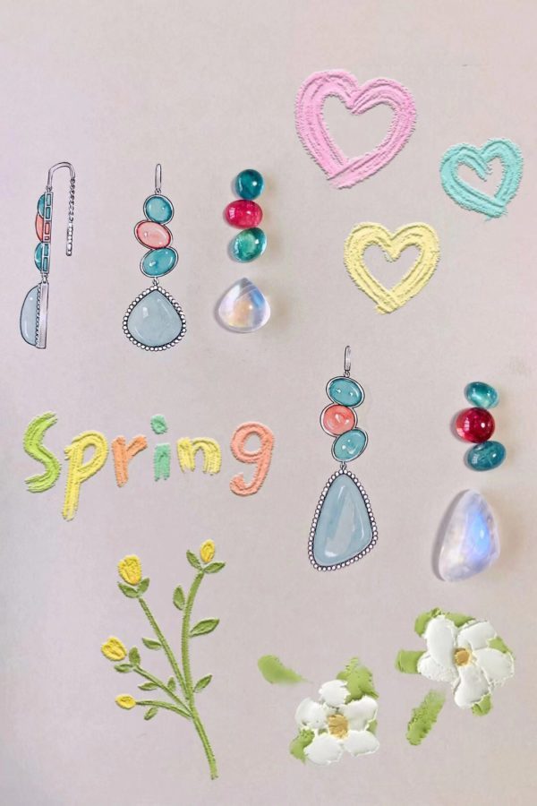 仙女们, 你们的女神月光石、碧玺耳坠我已配好-菩心晶舍