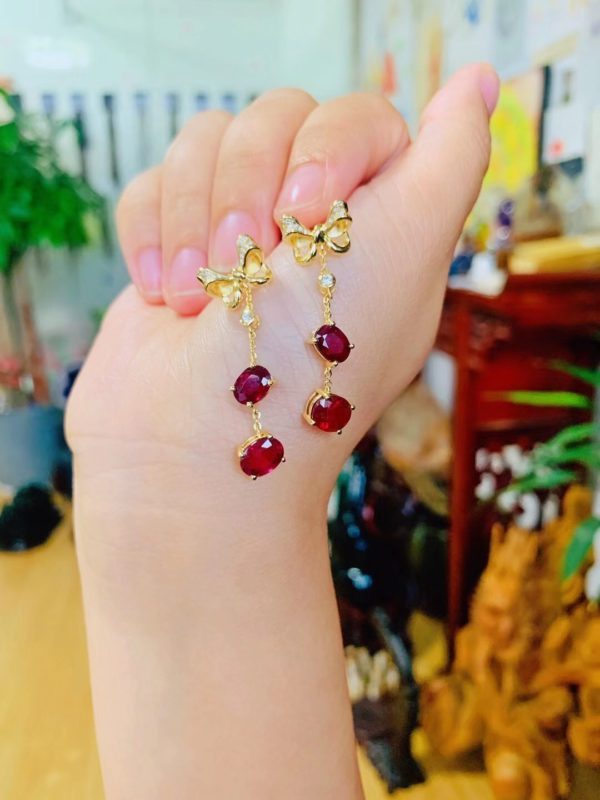 这款碧玺耳坠宫廷风,上耳超级好看-菩心晶舍