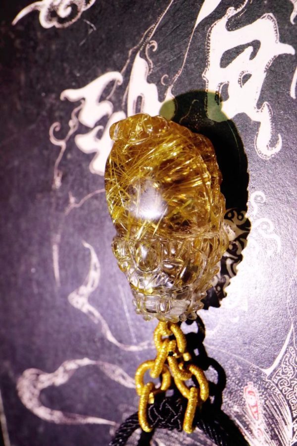 立体精工雕刻的钛晶龙龟，金光闪闪，爱了！-菩心晶舍