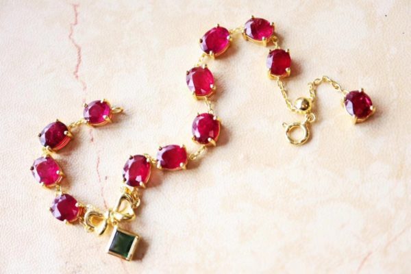 这条红宝石色系碧玺手链,不挑年龄,不挑肤色-菩心晶舍