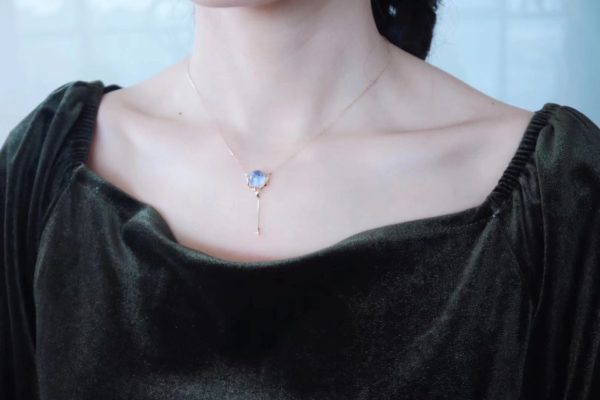 发一波仙气蓝发晶锁骨链-菩心晶舍