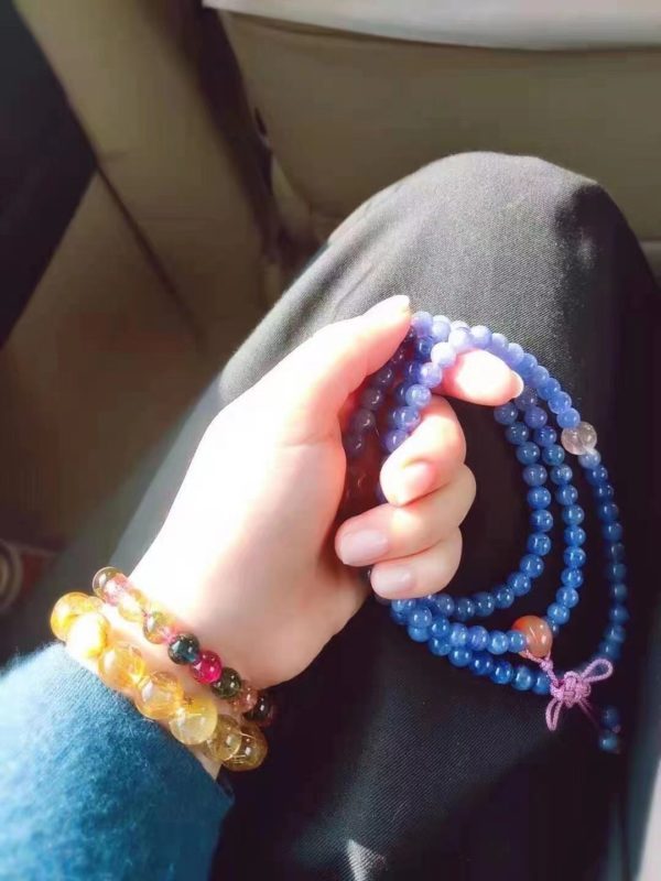 【客户返图】坦桑石、碧玺、钛晶返图,静心养心,手上必备佛珠-菩心晶舍