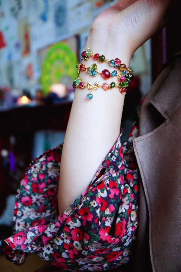 土豪仙女请收2条碧玺手链叠戴-菩心晶舍